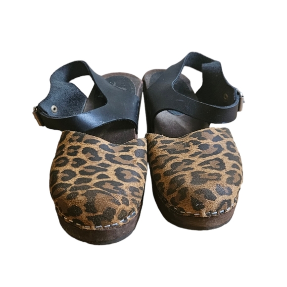 Lotta from Stockholm leopard clogs EUC sz 39 highwood style - Picture 3 of 8